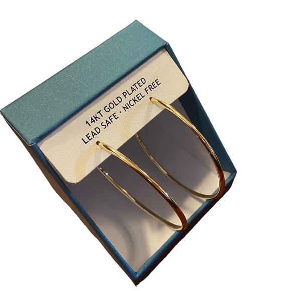 House of Harlow 1960 14K Gold Plated Round Hoop Earrings - Picture 4 of 5